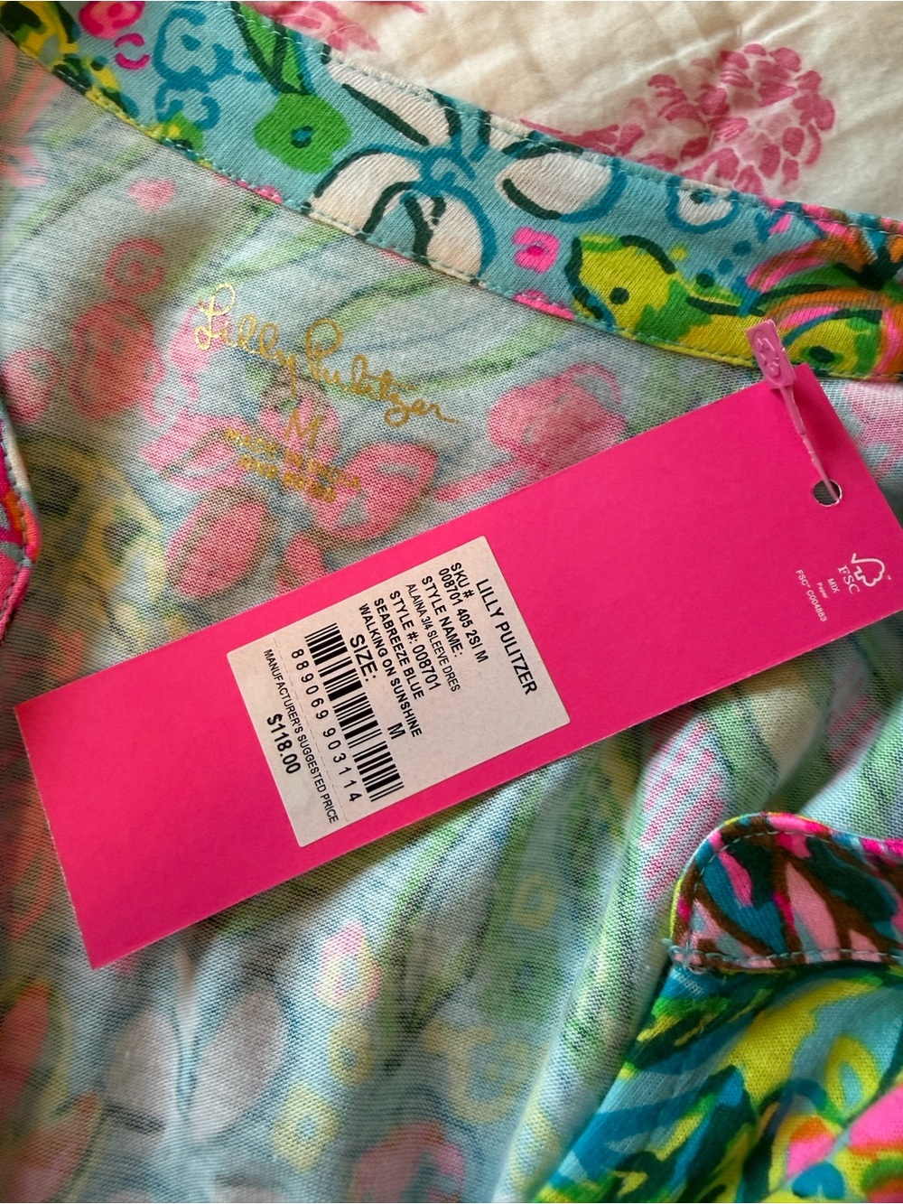 NWT Lilly Pulitzer Multicolor Floral Long-Sleeve Tunic Dress - Picture 2 of 5